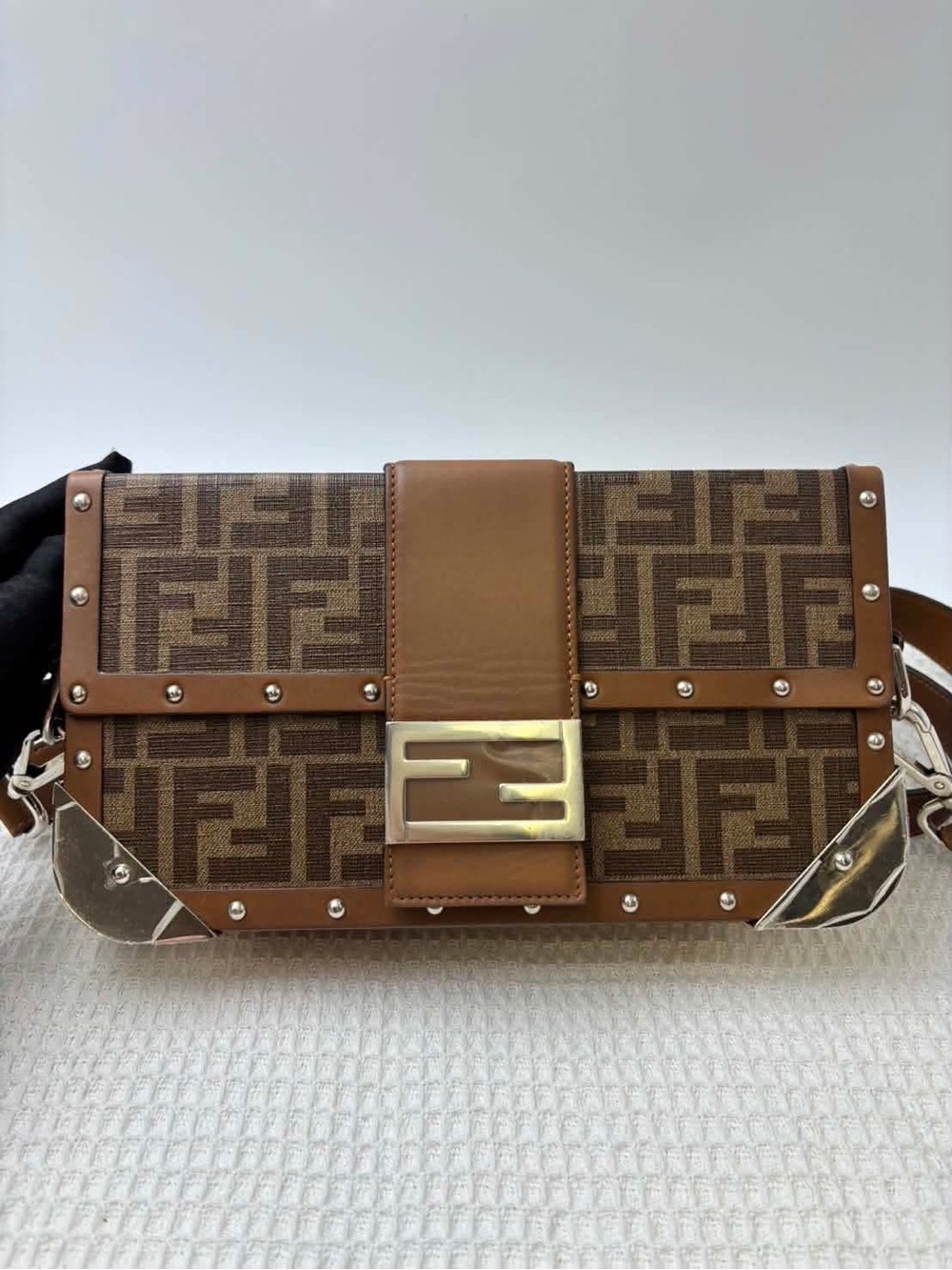 Fendi Brown Monogram Zucca Canvas Trunk Bag